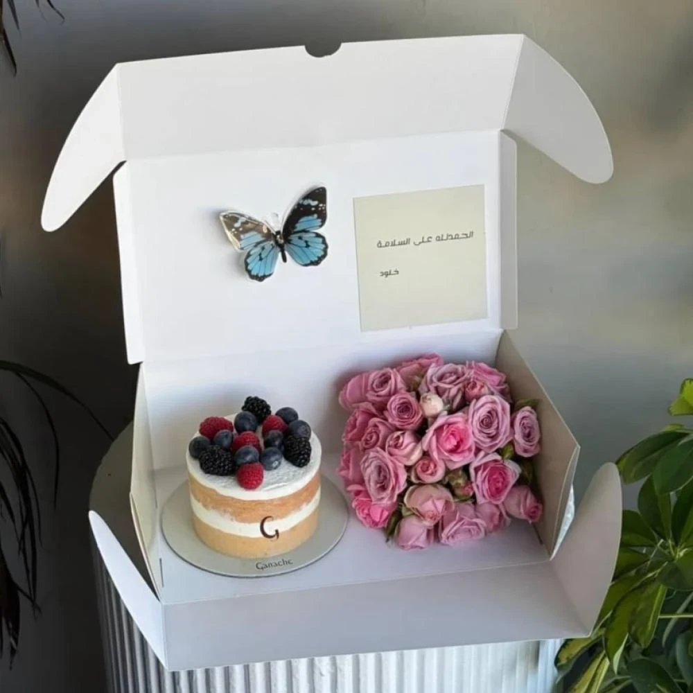 بوكس النعومة الوردية – كيكة مكس توت (جاناش)